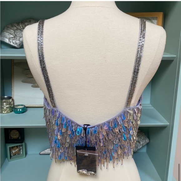 NBD Kimmie Embellished Top in Metallic Silver - Picture 7 of 16